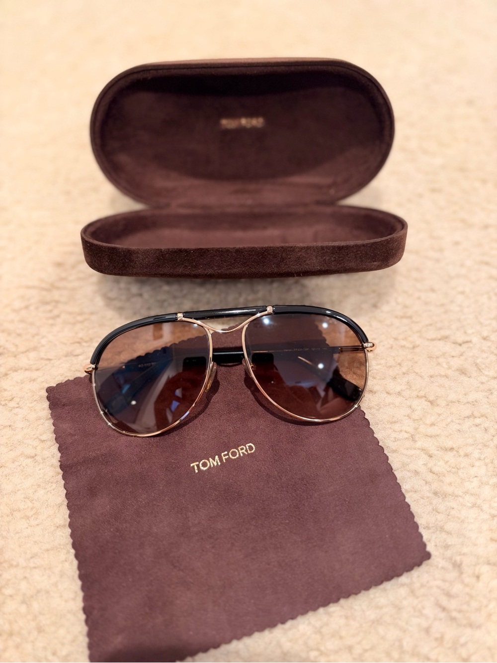 Tom Ford TF0235 Marco Aviator Sunglasses Brown & Gold